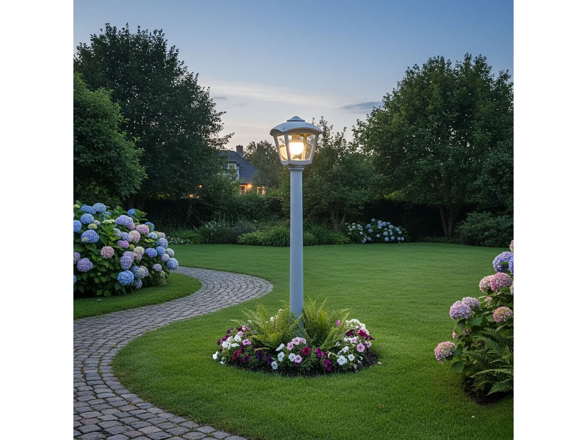 Farola Roby Fumagalli 8,5W 3 colores con pulsador gris 94,5x20x20 cm