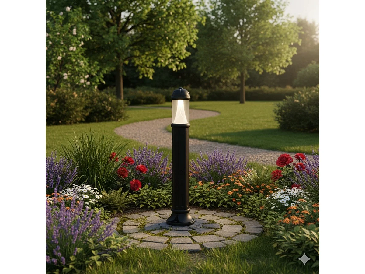 Farola Sauro Fumagalli 10W 3 colores con pulsador negro Ø24,5x110 cm