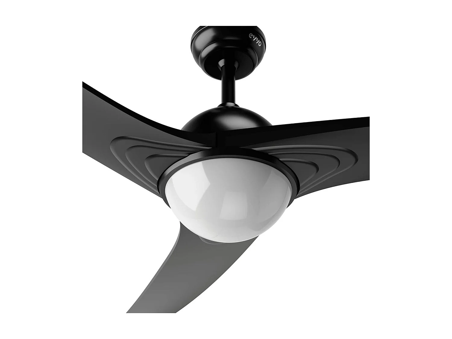 Ventilador de techo Evvo V522 DC 60W luz LED negro Ø132 cm