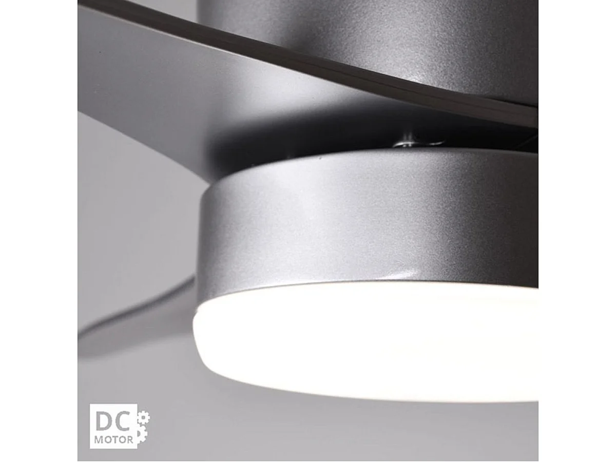 Ventilador de techo Nasim Lumit 16W 3 aspas con luz LED plateado Ø132 cm