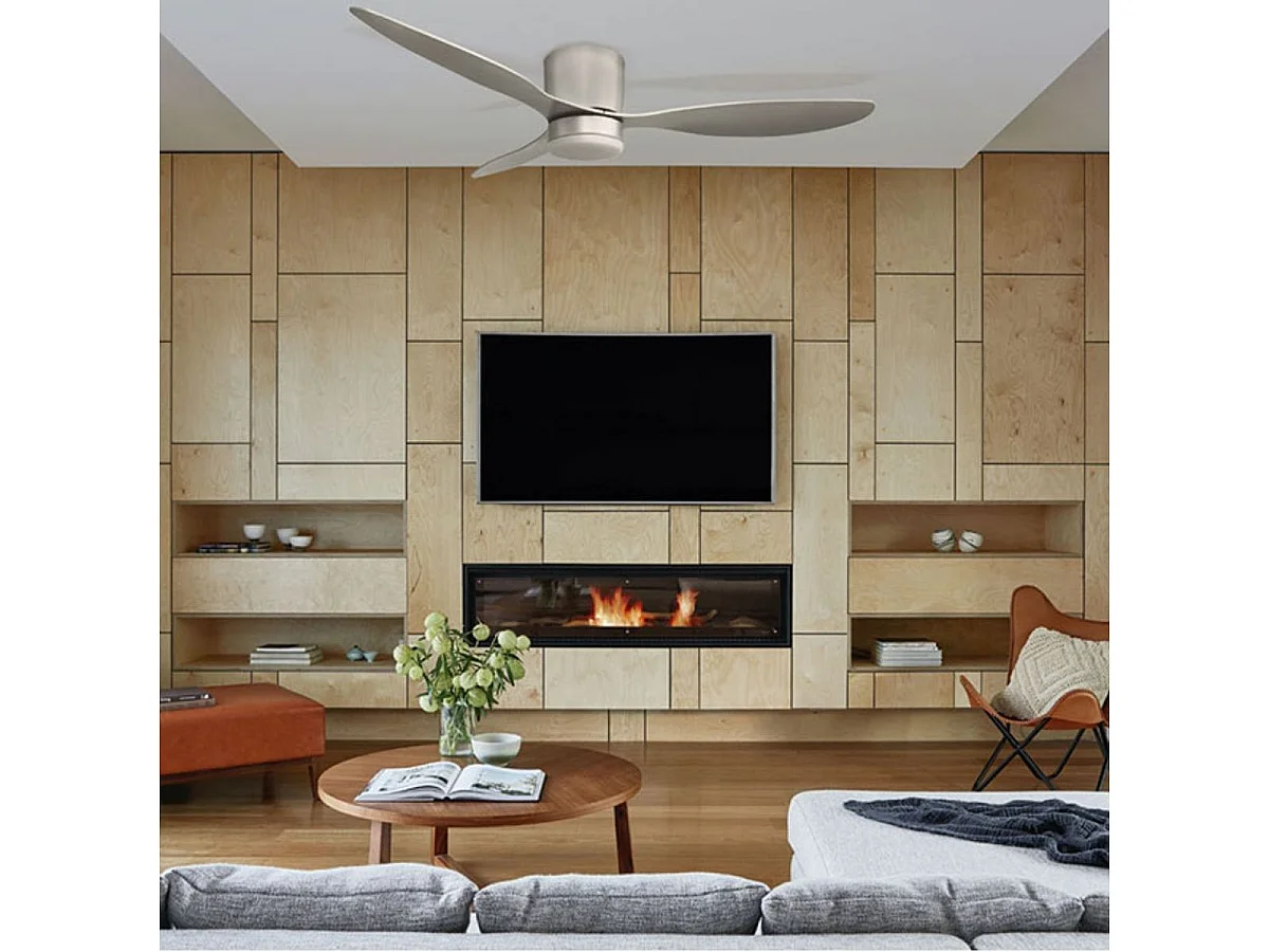 Ventilador de techo Nasim Lumit 16W 3 aspas con luz LED plateado Ø132 cm