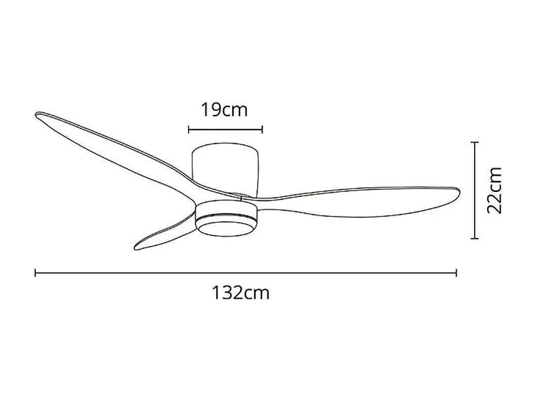 Ventilador de techo Nasim Lumit 16W 3 aspas con luz LED plateado Ø132 cm