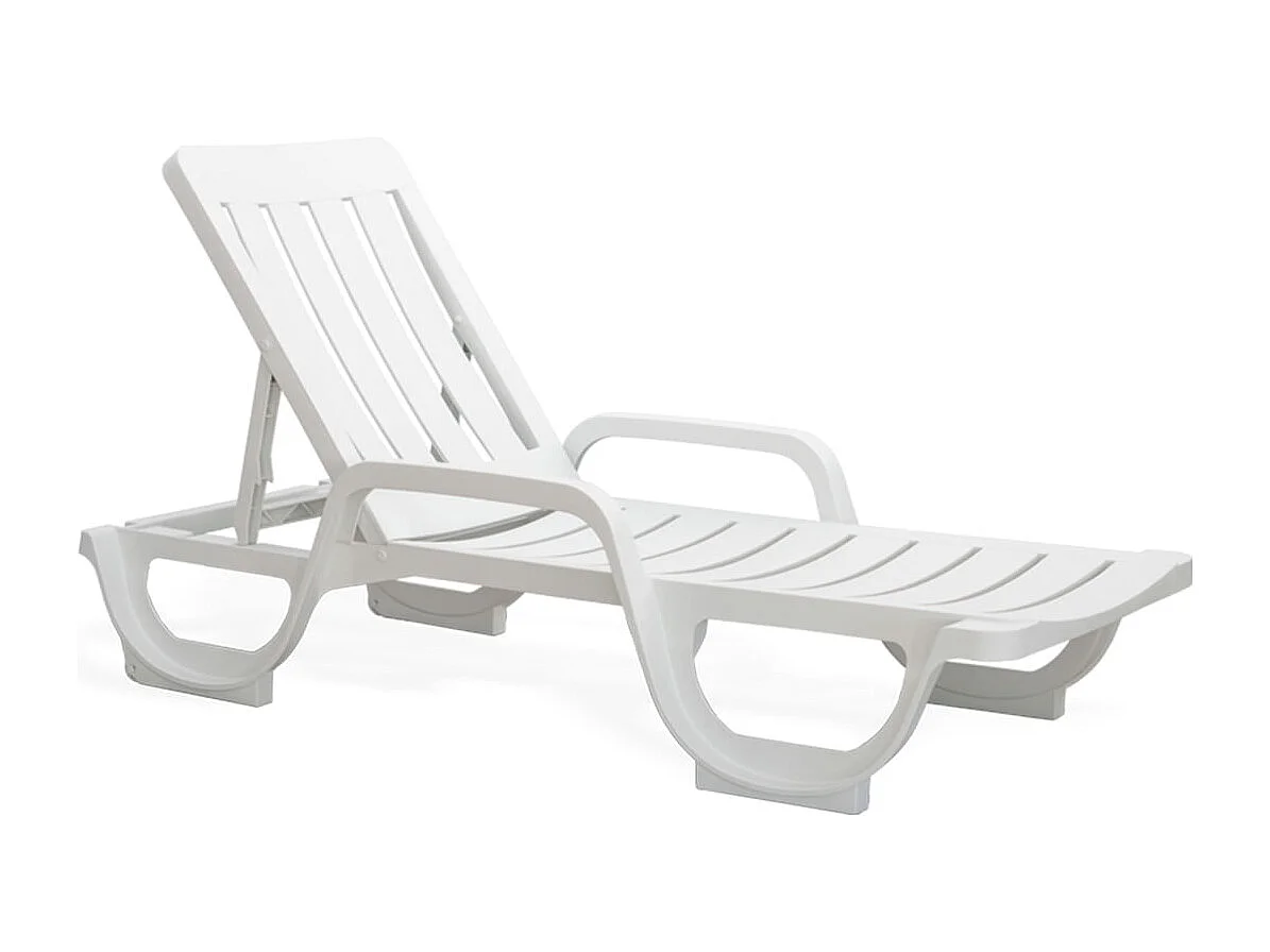 Tumbona de jardín Malibu blanco 42x66x185 cm