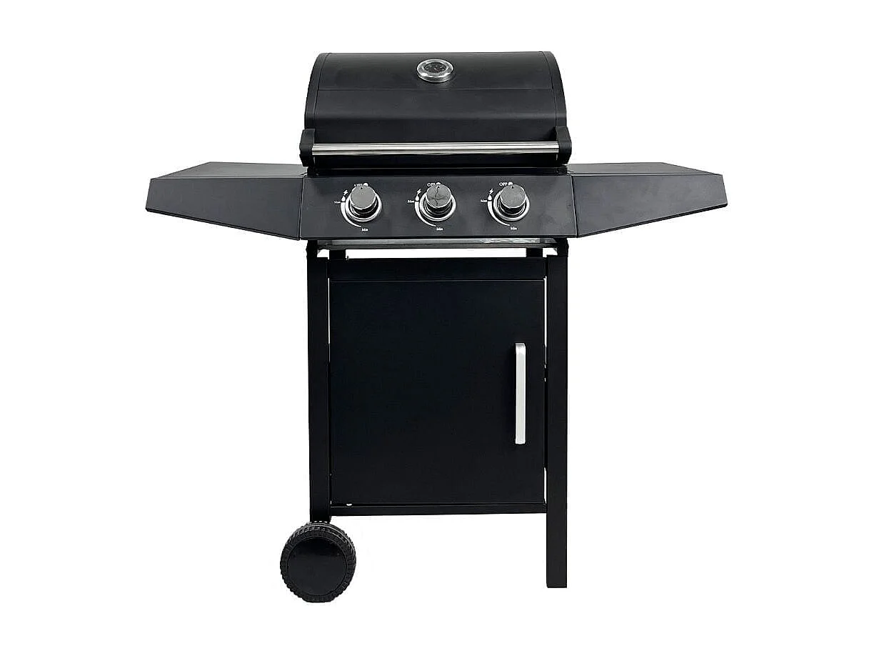 Barbacoa de gas Pegaso Hannover Grill 3 fuegos 110x110x46 cm negro
