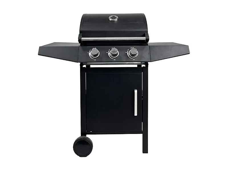 Barbacoa de gas Pegaso Hannover Grill 3 fuegos 110x110x46 cm negro
