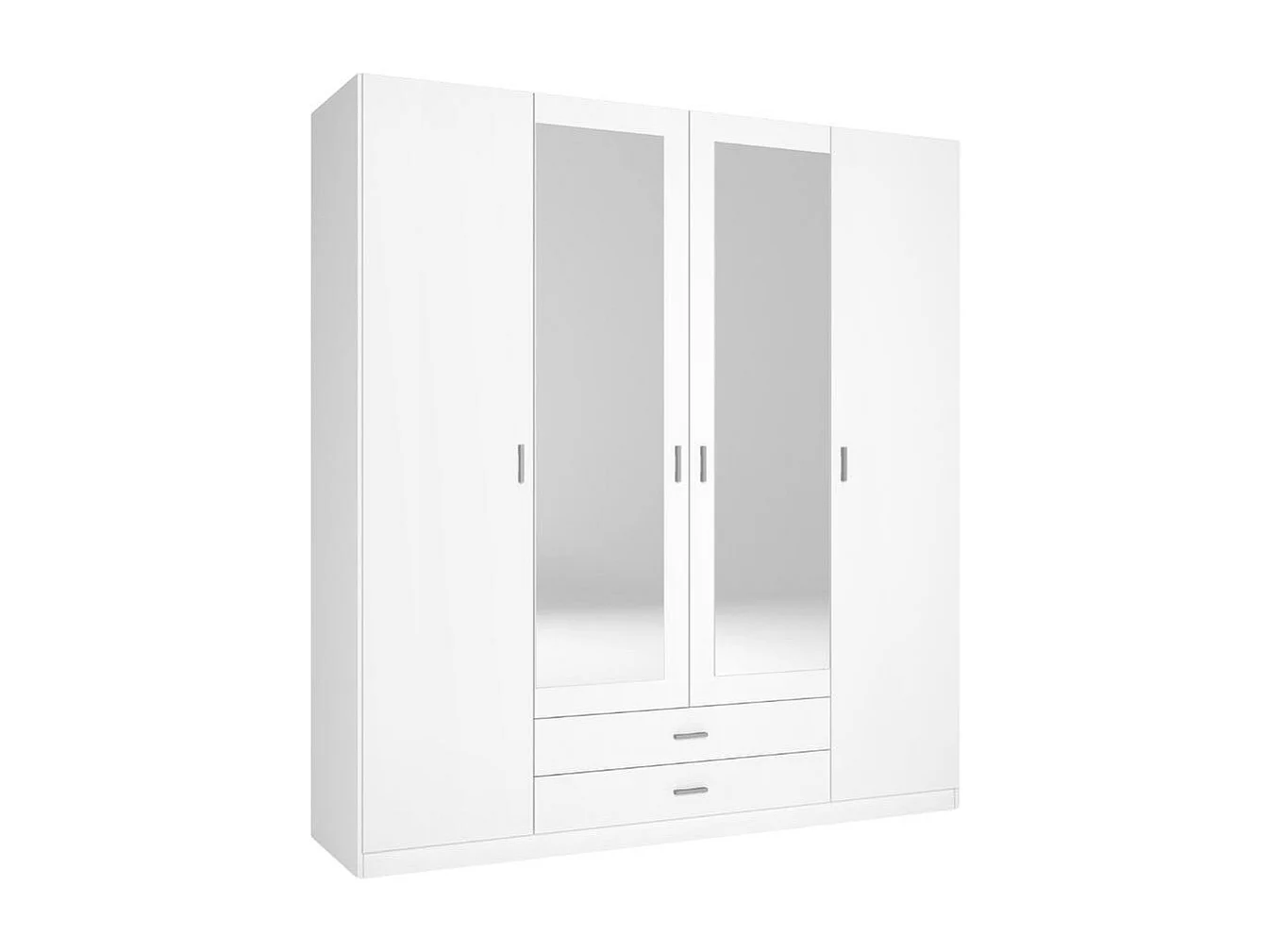 Armario Roma 4 puertas abatibles con 2 cajones blanco mate 215,5x198x52,6 cm
