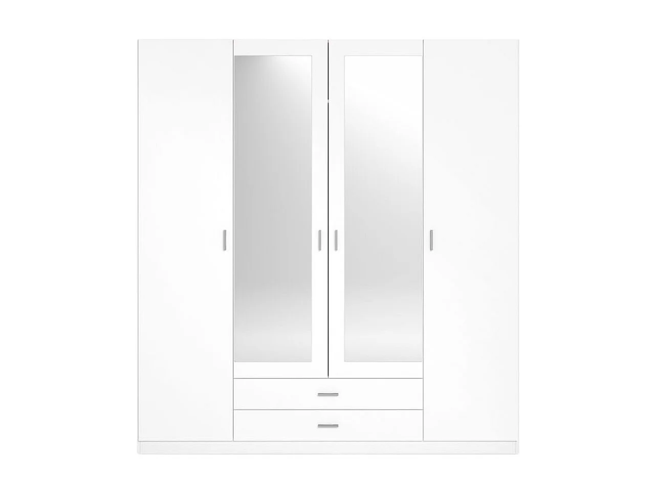 Armario Roma 4 puertas abatibles con 2 cajones blanco mate 215,5x198x52,6 cm