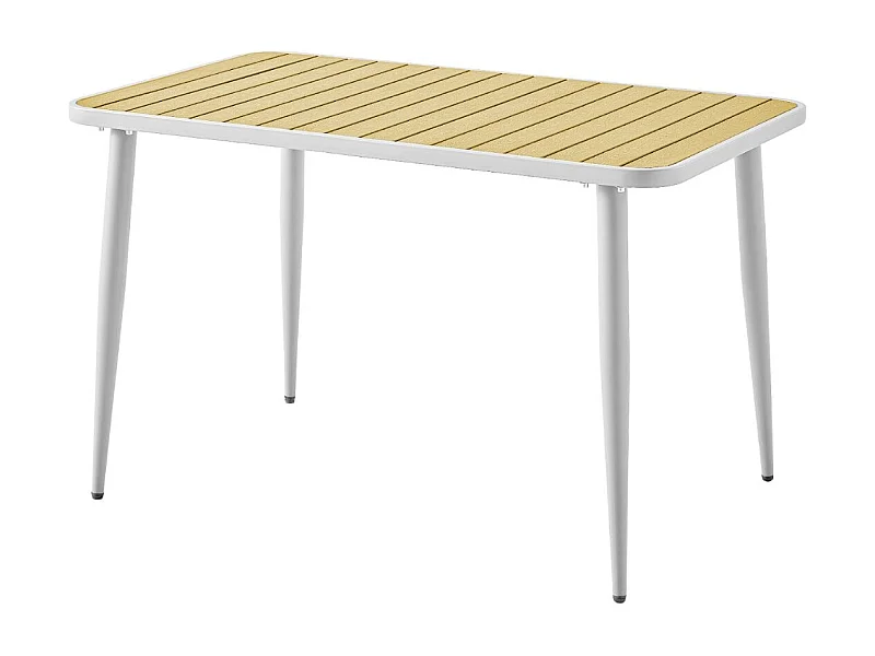 Mesa de jardín Tabarca blanco/natural 74x120x70 cm