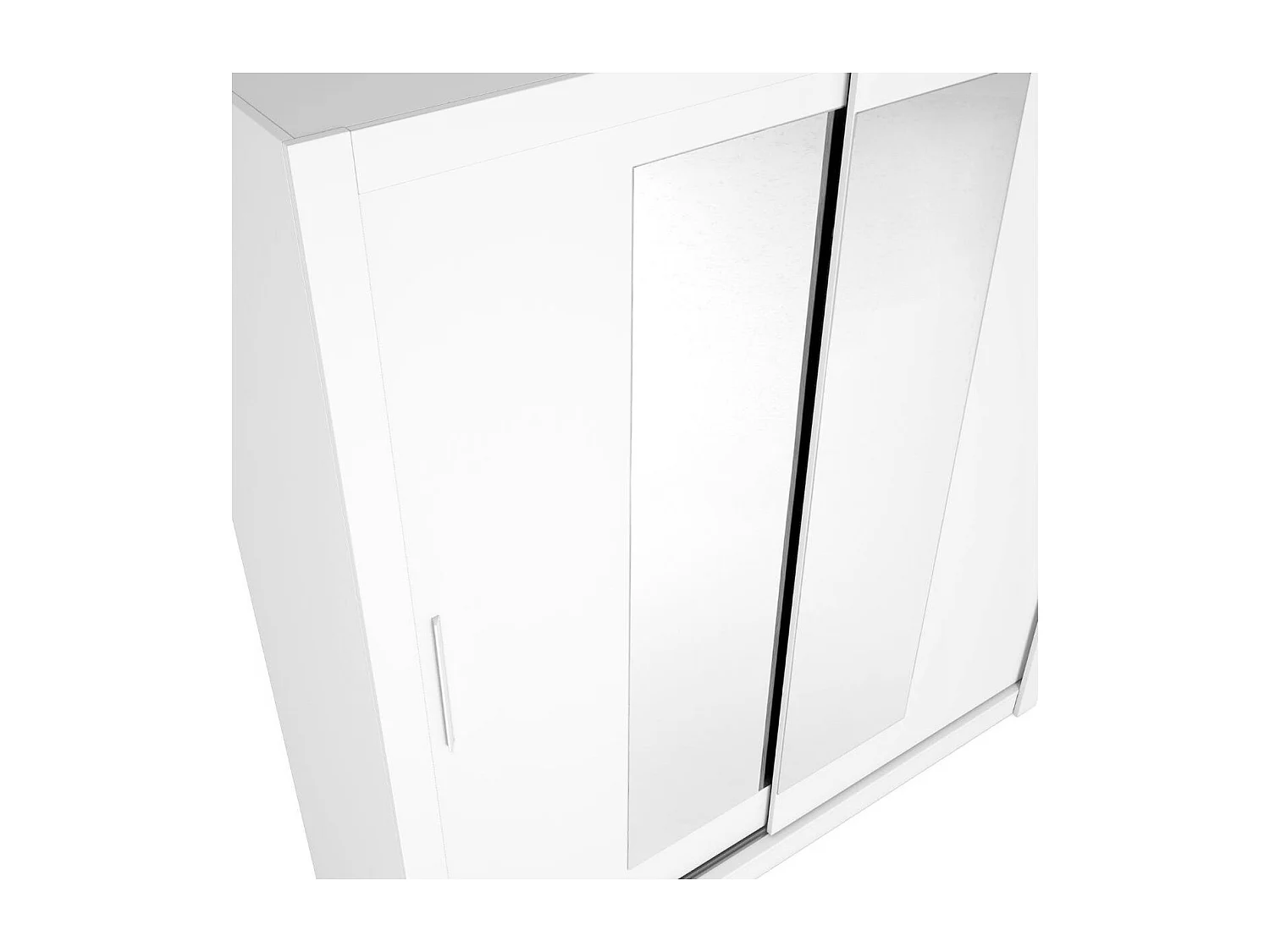 Armario Sava 2 puertas correderas con espejo blanco mate 201x182x58,7 cm