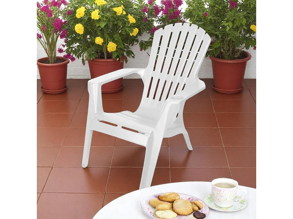 Silla de jardín Relax blanco 90x76x90 cm