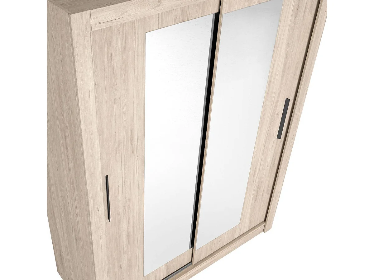 Armario Sava 2 puertas correderas con espejo sahara 201x150x58,7 cm