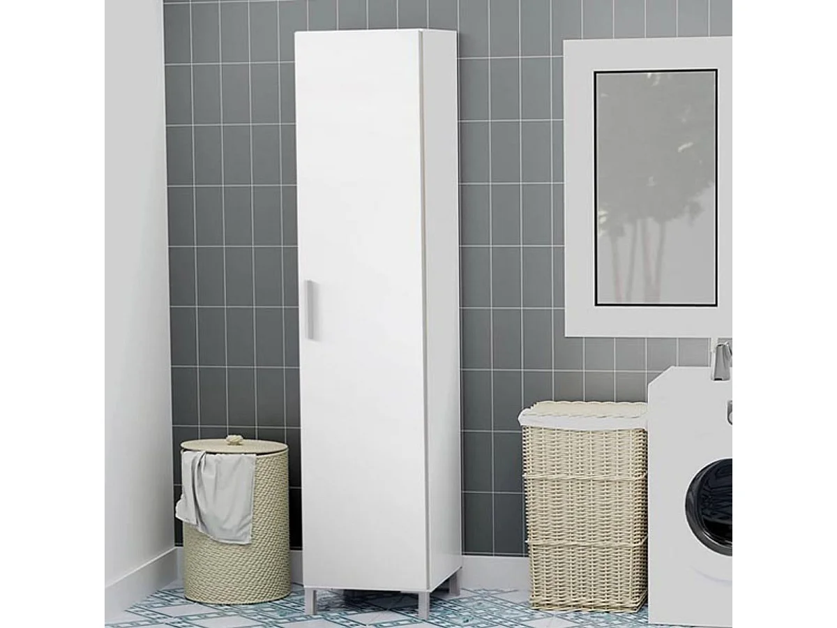 Armario escobero Zone 1 puerta + 4 estantes blanco 188x41,4x34,5 cm