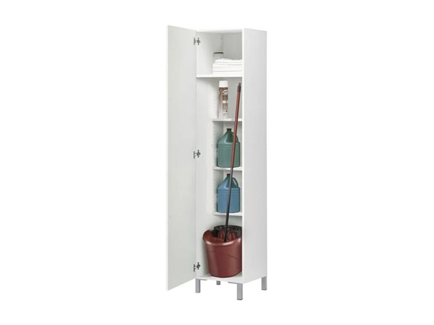Armario escobero Zone 1 puerta + 4 estantes blanco 188x41,4x34,5 cm