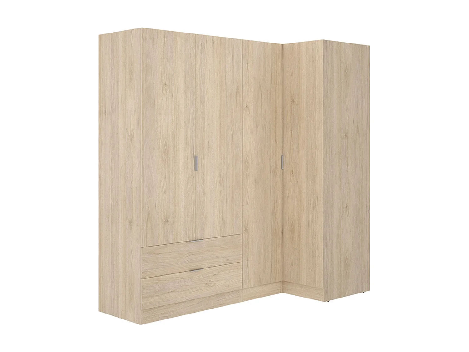 Armario esquinero Essen 2 módulos 4 puertas natural 184x174x91 cm