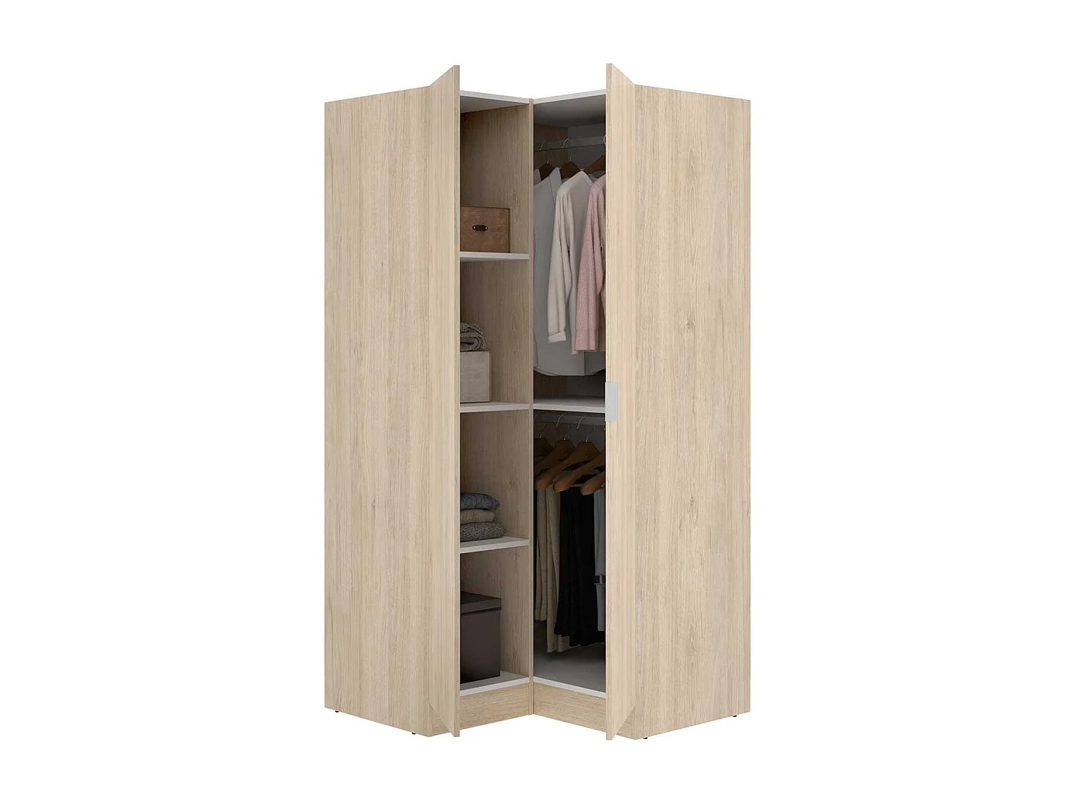 Armario esquinero Essen 2 puertas natural 184,2x92,5x90,5 cm