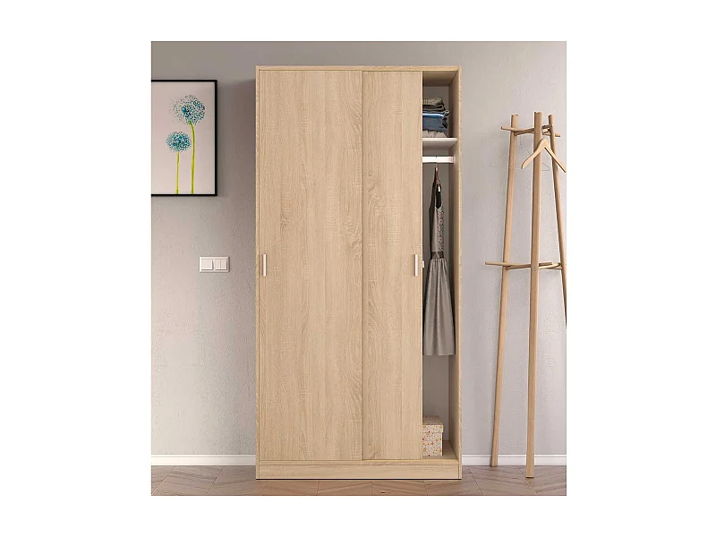 Armario Max 2 puertas correderas roble 200x100x50 cm