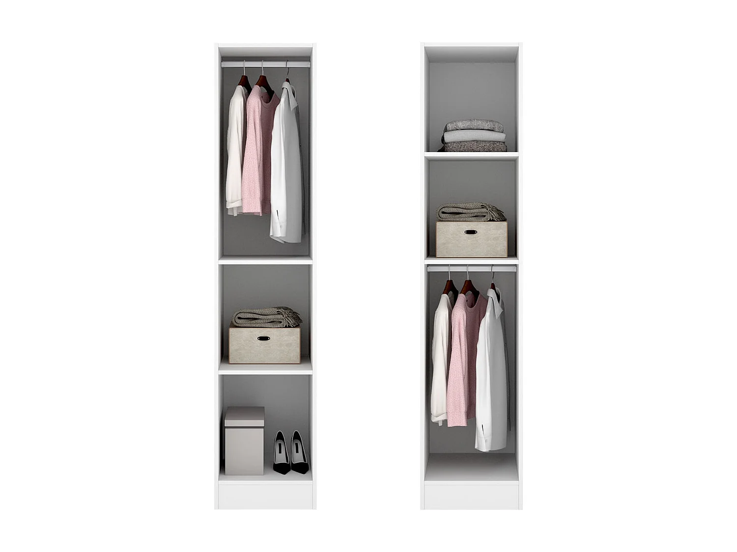 Armario Essen 1 puerta diseño personalizable blanco 184x40x52 cm