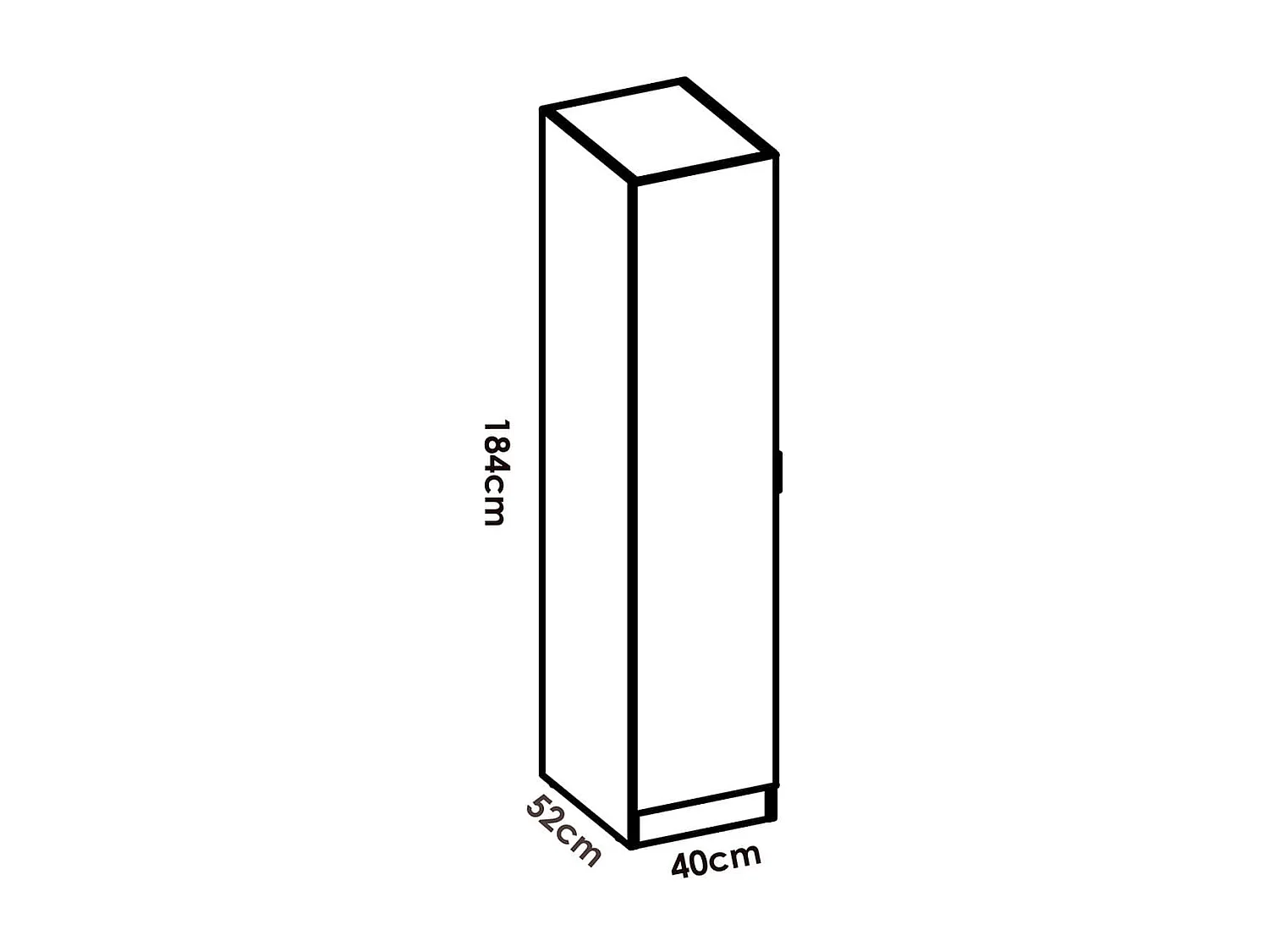 Armario Essen 1 puerta diseño personalizable blanco 184x40x52 cm