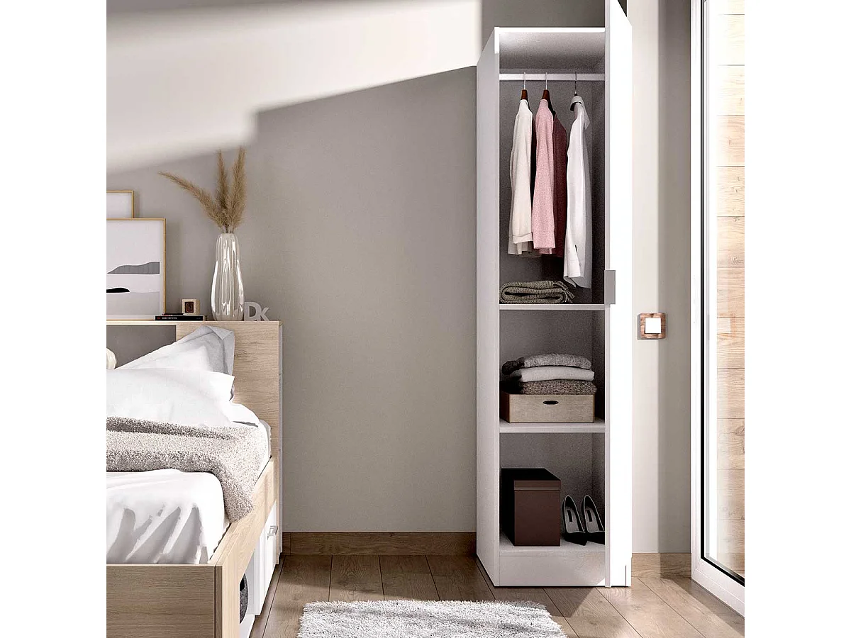 Armario Essen 1 puerta diseño personalizable blanco 184x40x52 cm