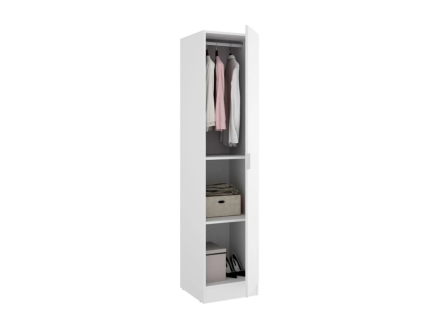 Armario Essen 1 puerta diseño personalizable blanco 184x40x52 cm