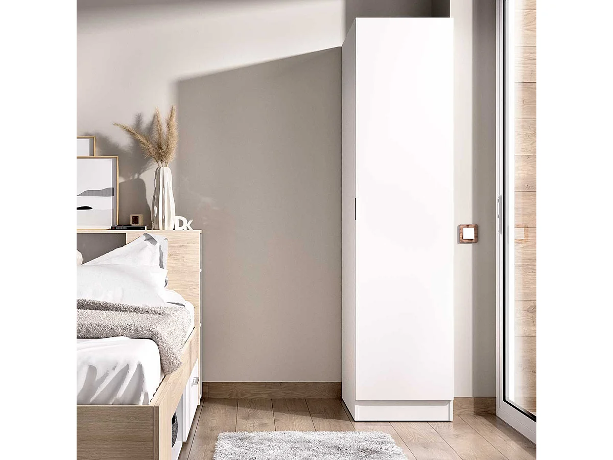 Armario Essen 1 puerta diseño personalizable blanco 184x40x52 cm