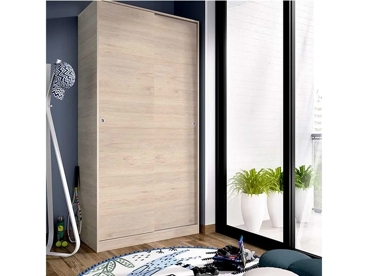 Armario Slide Plus 2 puertas correderas natural 204x100x50 cm