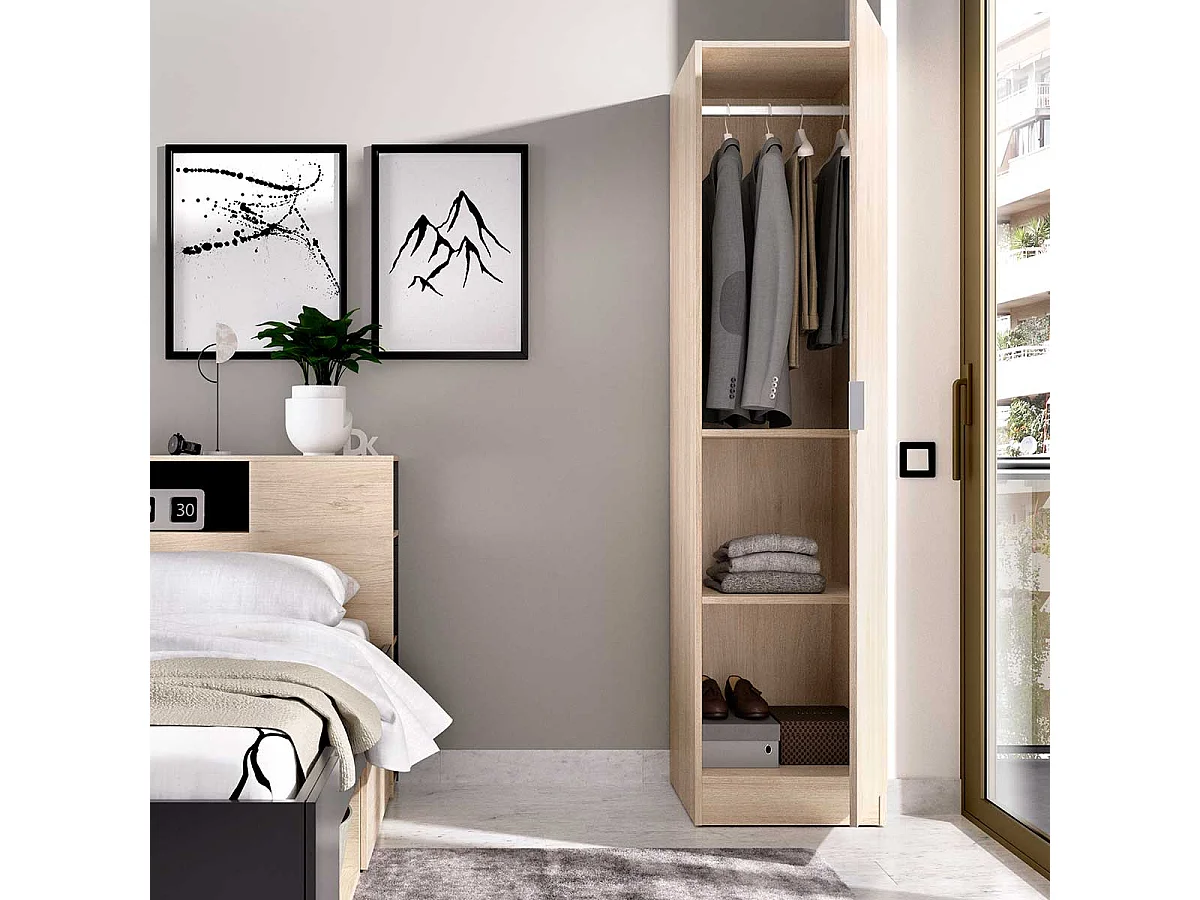 Armario Essen 1 puerta diseño personalizable natural 184x40x52 cm