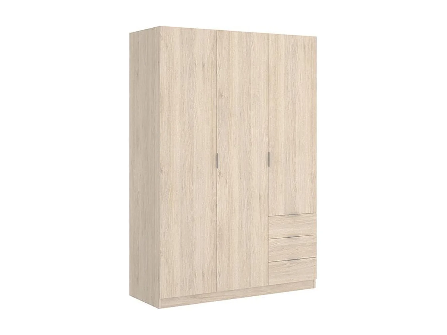 Armario Essen 3 puertas abatibles con 3 cajones natural 184x121x52 cm