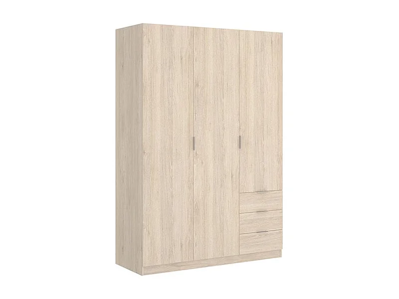 Armario Essen 3 puertas abatibles con 3 cajones natural 184x121x52 cm