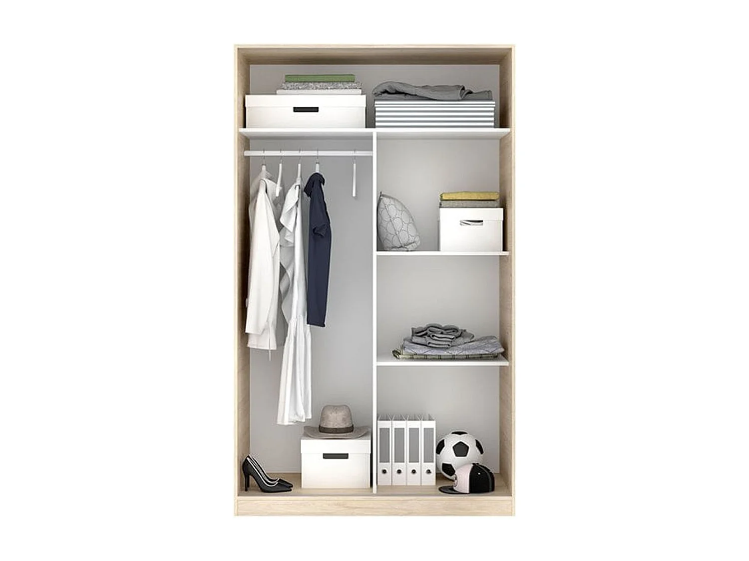 Armario Slide 2 puertas correderas natural 204x120x50 cm