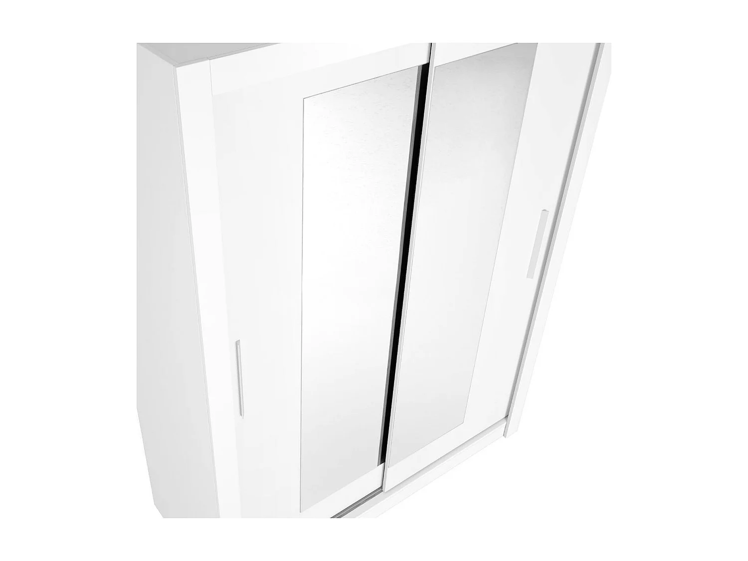 Armario Sava 2 puertas correderas con espejo blanco mate 201x150x58,7 cm