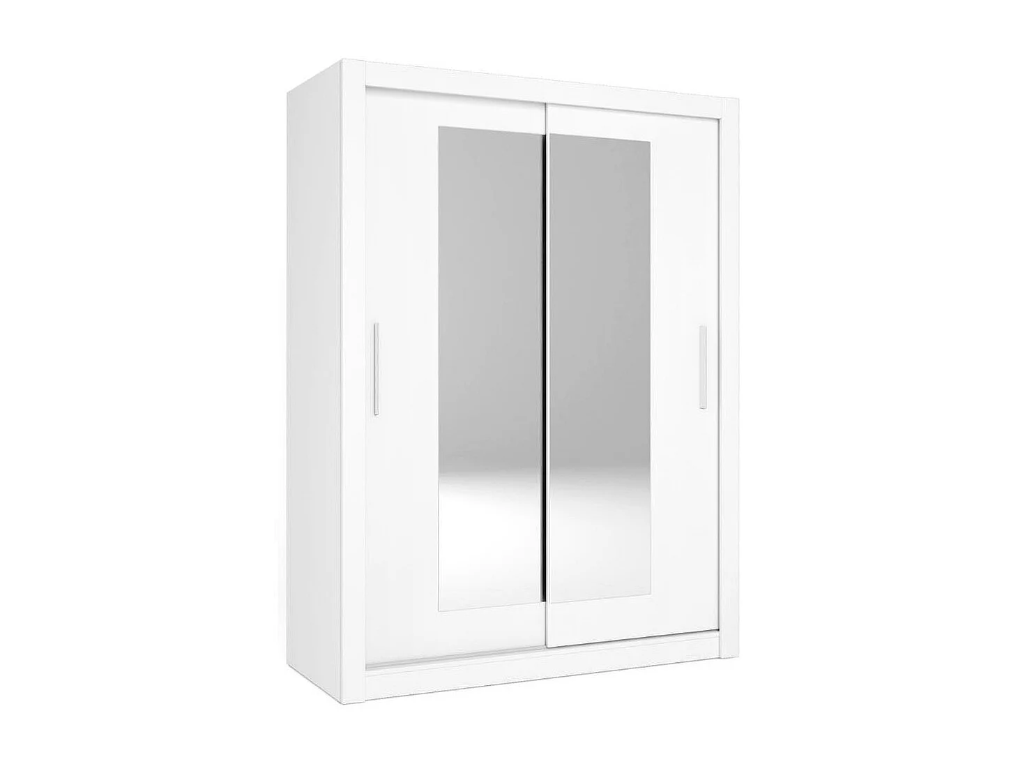 Armario Sava 2 puertas correderas con espejo blanco mate 201x150x58,7 cm