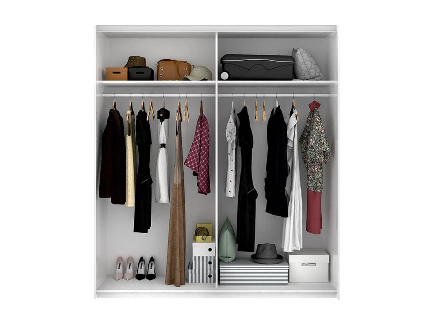 Armario Slide 2 puertas correderas blanco brillo 204x180x65 cm