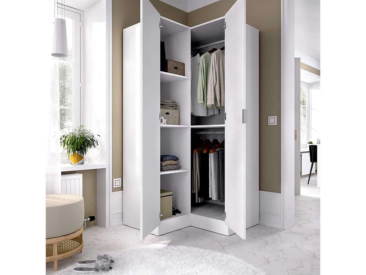 Armario esquinero Essen 2 puertas blanco 184,2x92,5x90,5 cm