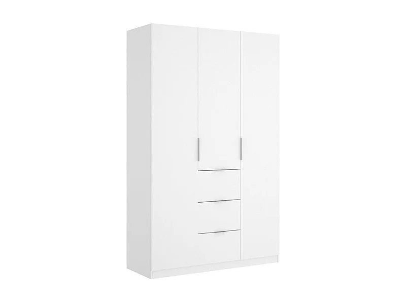 Armario Essen 3 puertas abatibles con 3 cajones blanco brillo 204x135x52 cm