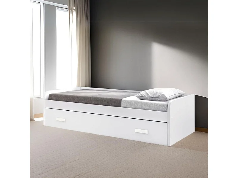 Cama nido Alumbre con cajonera blanco 53,7x190x98,2 cm