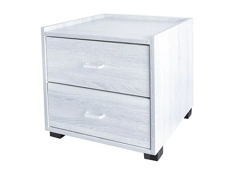 Mesita de noche Boreal 2 cajones blanco 43,5x43x40 cm