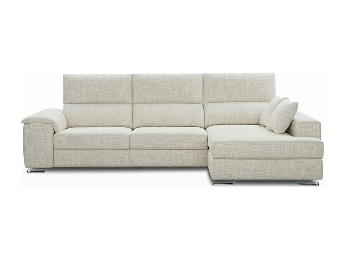 Sofá chaiselongue derecha Sidney 3 plazas deslizante y reclinable tela Sorrento beige 285 cm
