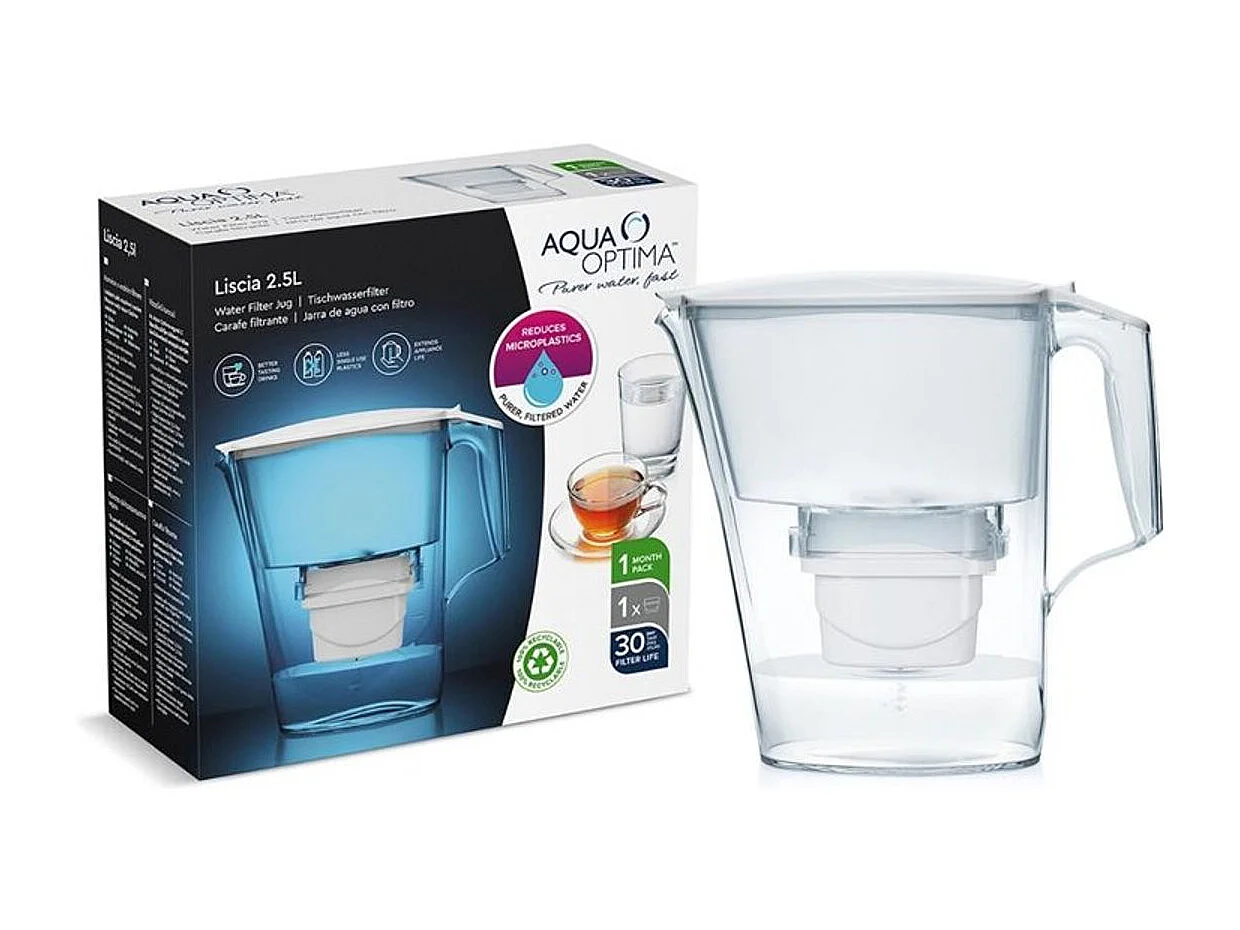 Jarra de agua con filtro Liscia Evolve Aqua Óptima 2,5L blanco