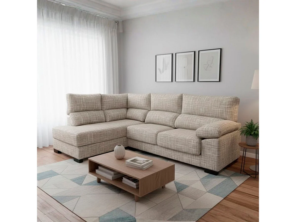 Sofá chaiselongue Meridien 3 plazas deslizante + reclinable tela Sorrento 100x282x195 cm