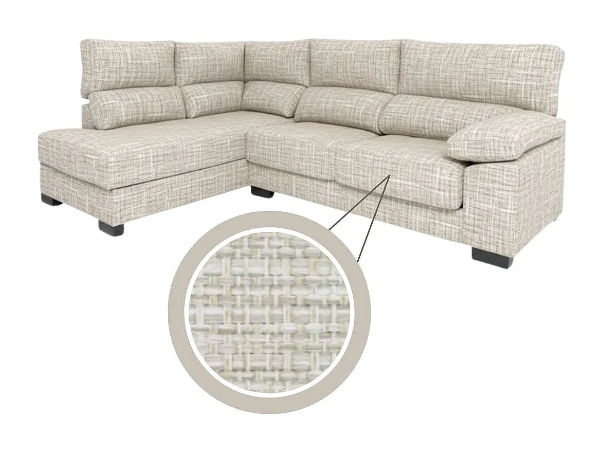 Sofá chaiselongue Meridien 3 plazas deslizante + reclinable tela Sorrento 100x282x195 cm