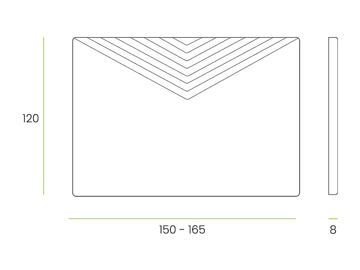 Cabecero Celorio tela Guata diseño líneas 150 cm beige