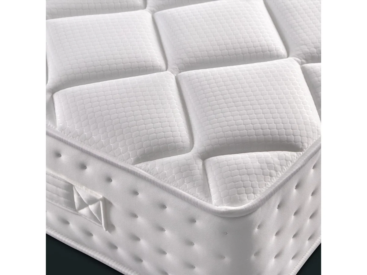 Colchón de muelles ensacados Perla tejido Stretch media-alta blanco 135x190 cm