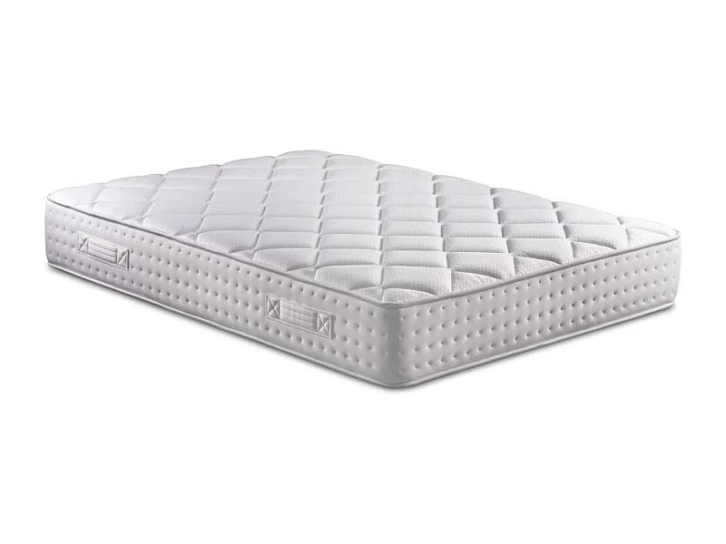 Colchón de muelles ensacados Perla tejido Stretch media-alta blanco 135x190 cm