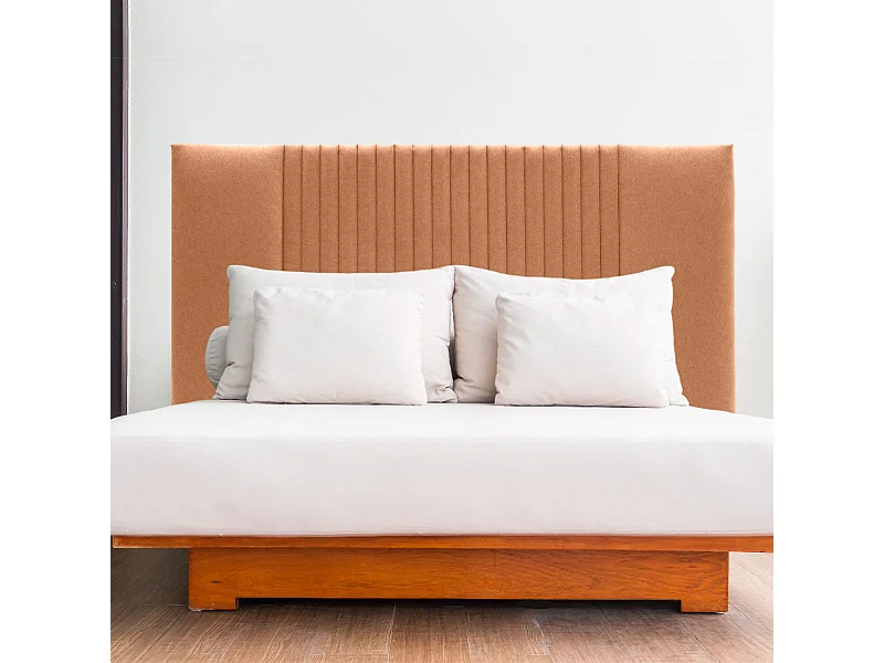 Cabecero Luarca tela Guata diseño líneas 165 cm ocre