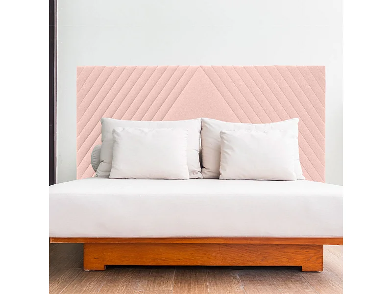 Cabecero Ribadesella tela Guata diseño líneas 165 cm rosa