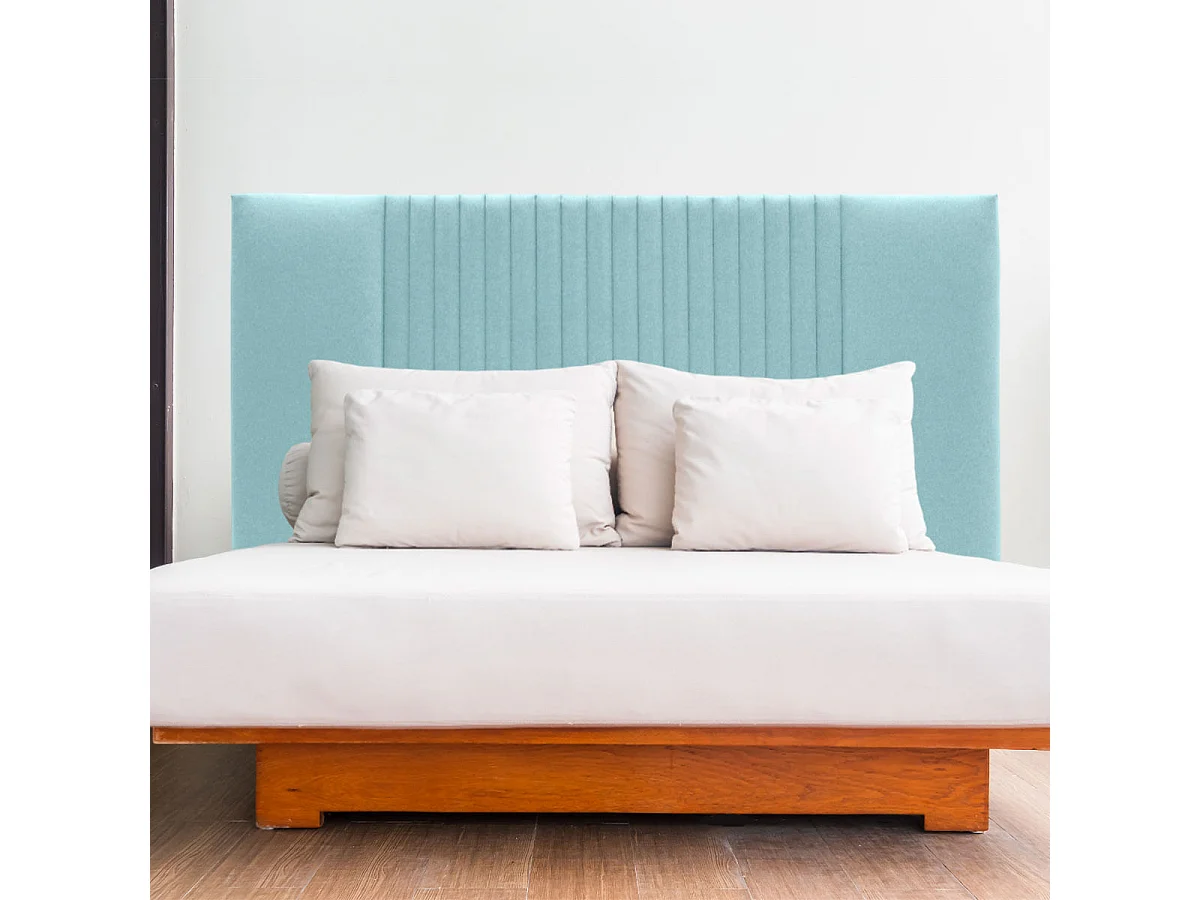 Cabecero Luarca tela Guata diseño líneas 165 cm menta