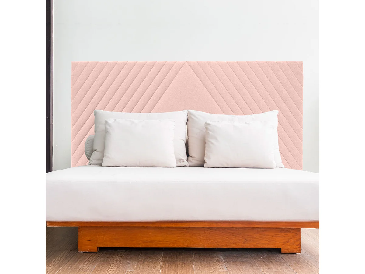 Cabecero Ribadesella tela Guata diseño líneas 150 cm rosa