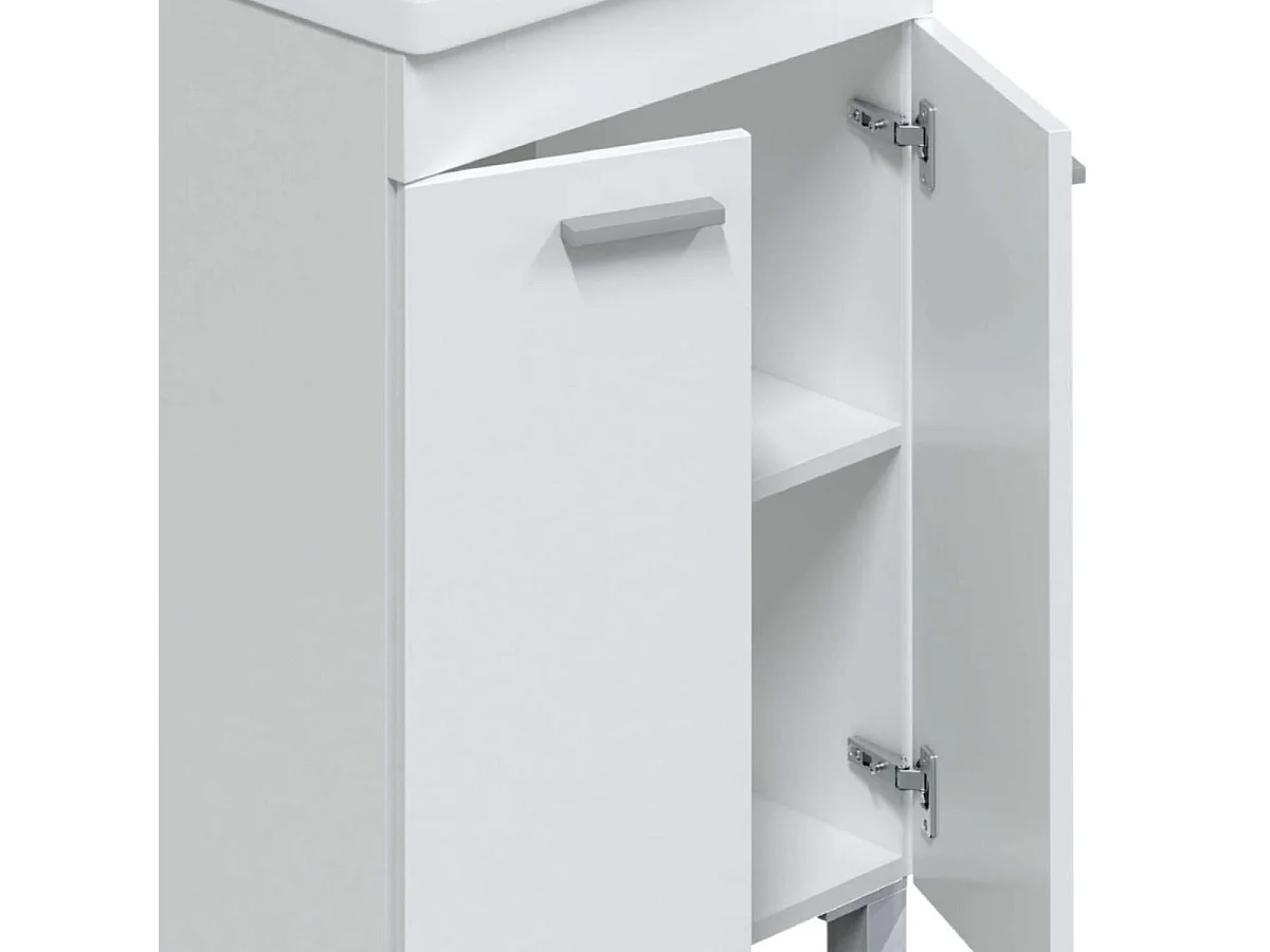 Mueble de baño Koncept  2 puertas + espejo + lavabo blanco 50 cm