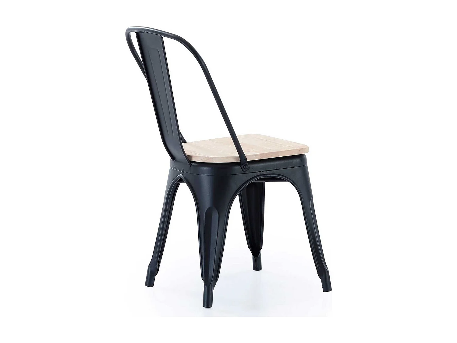 Pack de 4 sillas Tolix roble Nordish/negro 85x45x45 cm Adec